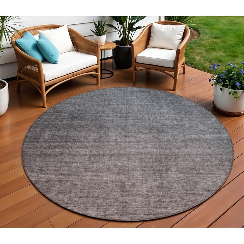 HomeRoots Ombre Transitional Rectangle Outdoor Rug - 8' Round