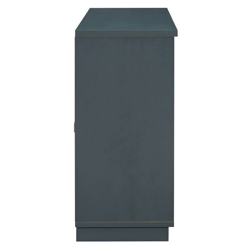 Spruce & Spring 4-Door Large Storage Buffet Cabinet with Glass Doors