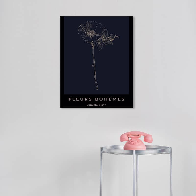 Wynwood Studio Canvas Floral and Botanical Fleurs Boheme Collection Black and French Country Wall Art Canvas Print - 16 x 20