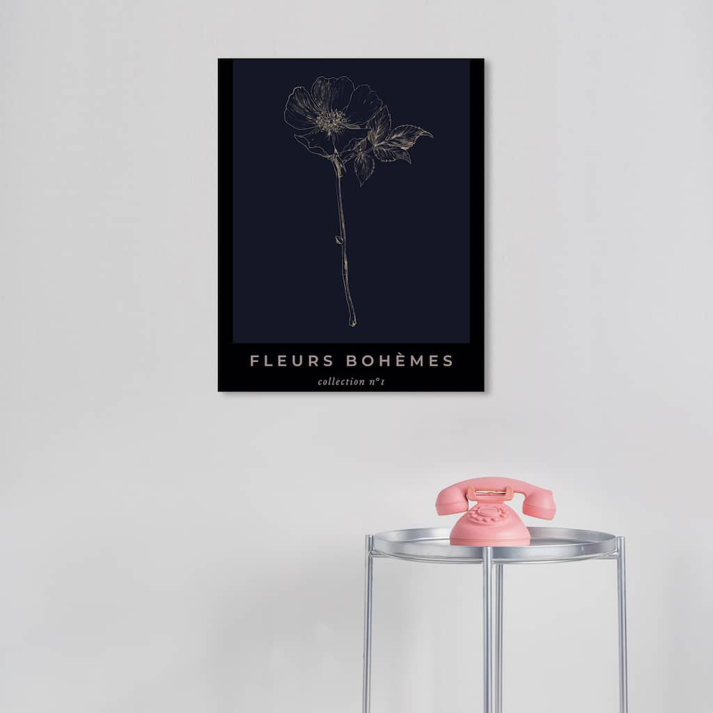 Wynwood Studio Canvas Floral and Botanical Fleurs Boheme Collection Black and French Country Wall Art Canvas Print