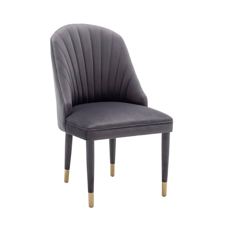 Porthos Home Wren Velvet Dining Chairs with Velvet Covered Rubberwood Legs, Set of 2