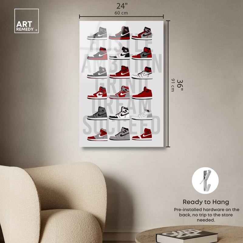 Ambition Grind Sneakers Acrylic by Art Remedy, Ready to Hang