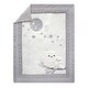 preview thumbnail 3 of 8, Lambs & Ivy Luna 6-Piece Gray/White Owl Nursery Baby Crib Bedding Set w/ Mobile
