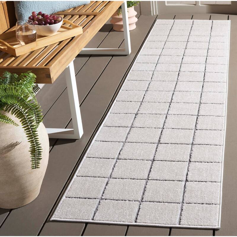 SAFAVIEH Stella Tonje Modern & Contemporary Rug - 2' x 8' Runner - Ivory/Grey