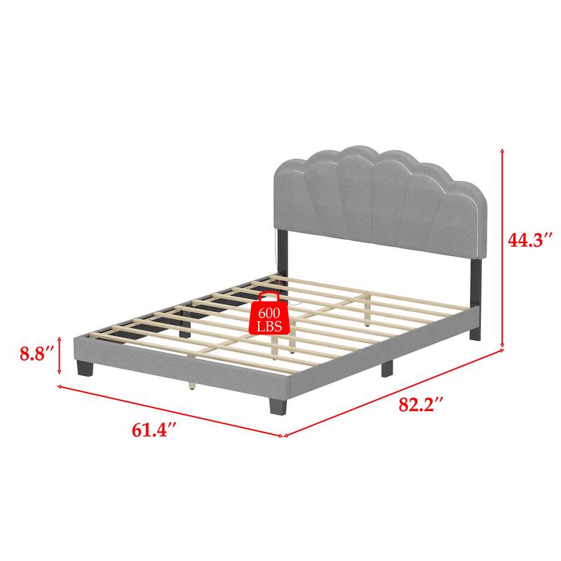 TB117 - Certified Queen Upholstered Bedroom Bed, Polyester Upholstered, Safe & Durable