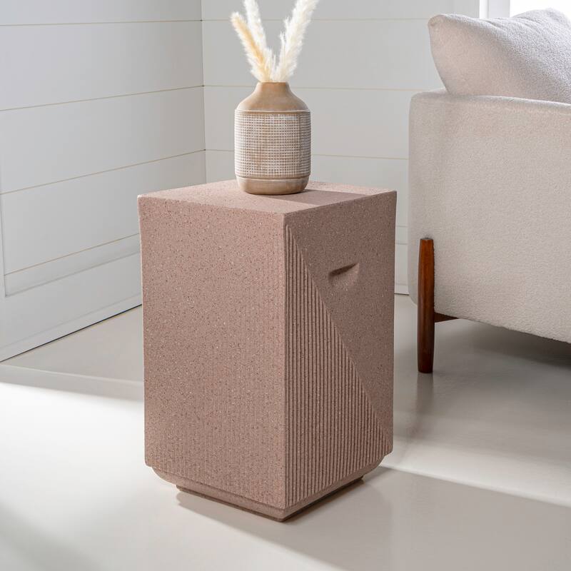 Rashida 20.75" Contemporary Minimalist Square Accent Table , by JONATHAN Y