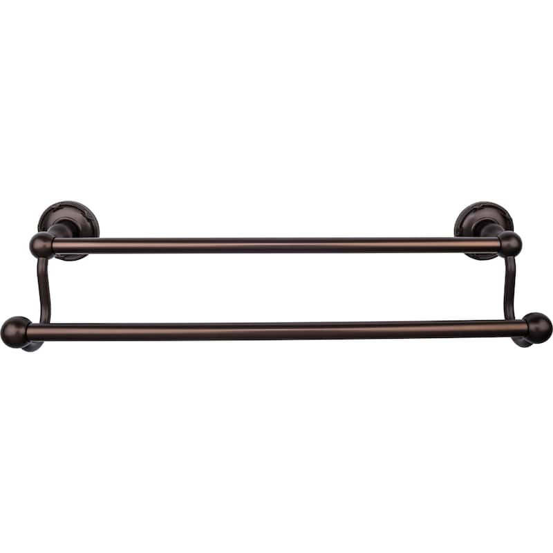 Top Knobs Edwardian Bath 18 Inch Double Towel Bar Ribbon Backplate - Oil Rubbed Bronze