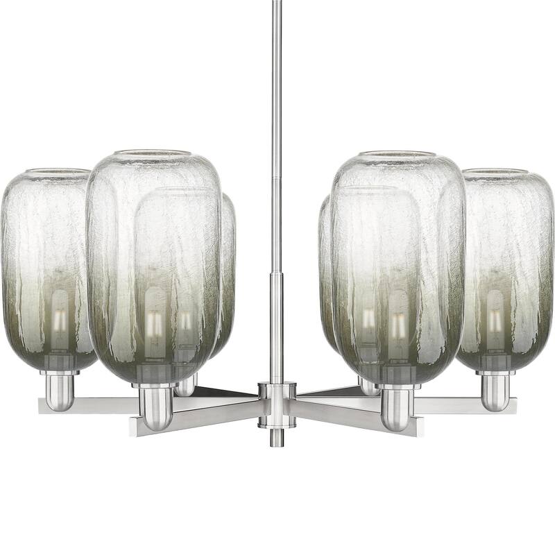 Innovations Lighting 716-6CR-17-24 Brookhaven Cloche Chandelier - Satin Nickel / Slate