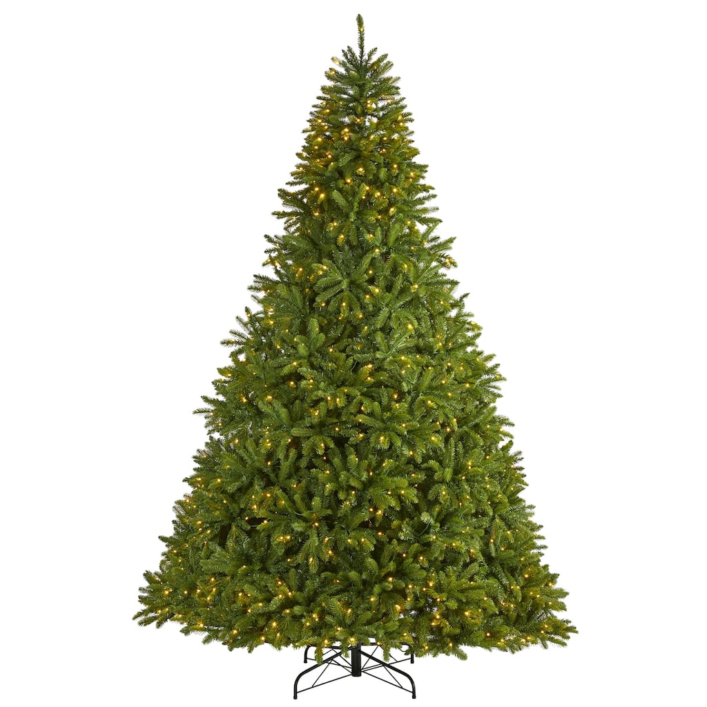 9ft. Spruce Look Artificial Christmas Tree with 1000 Clear LED Lights and 4443 Tips - Towering Elegant Holiday X-Mas Centerpiece