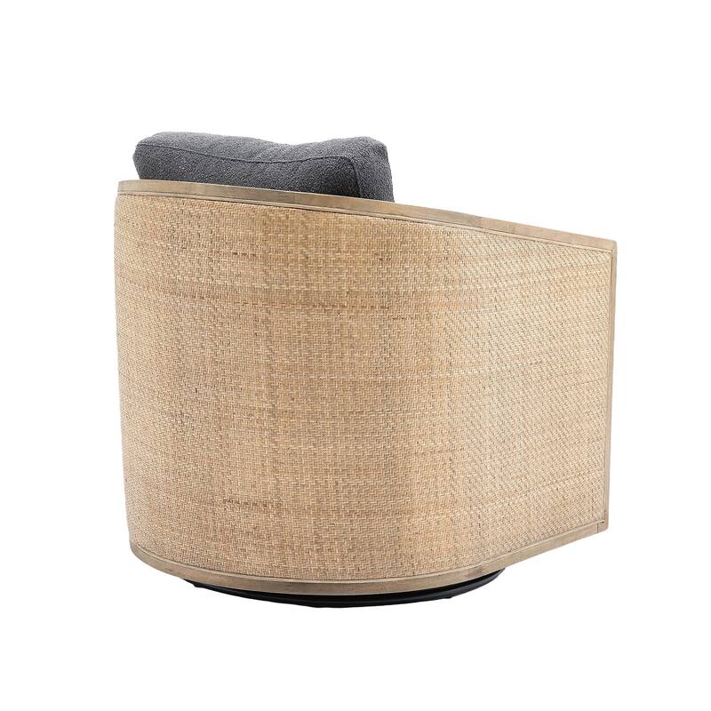 Swivel Barrel Chair, Comfy Round Accent Sofa Chair, 360 Degree Club Chair Arm Chair