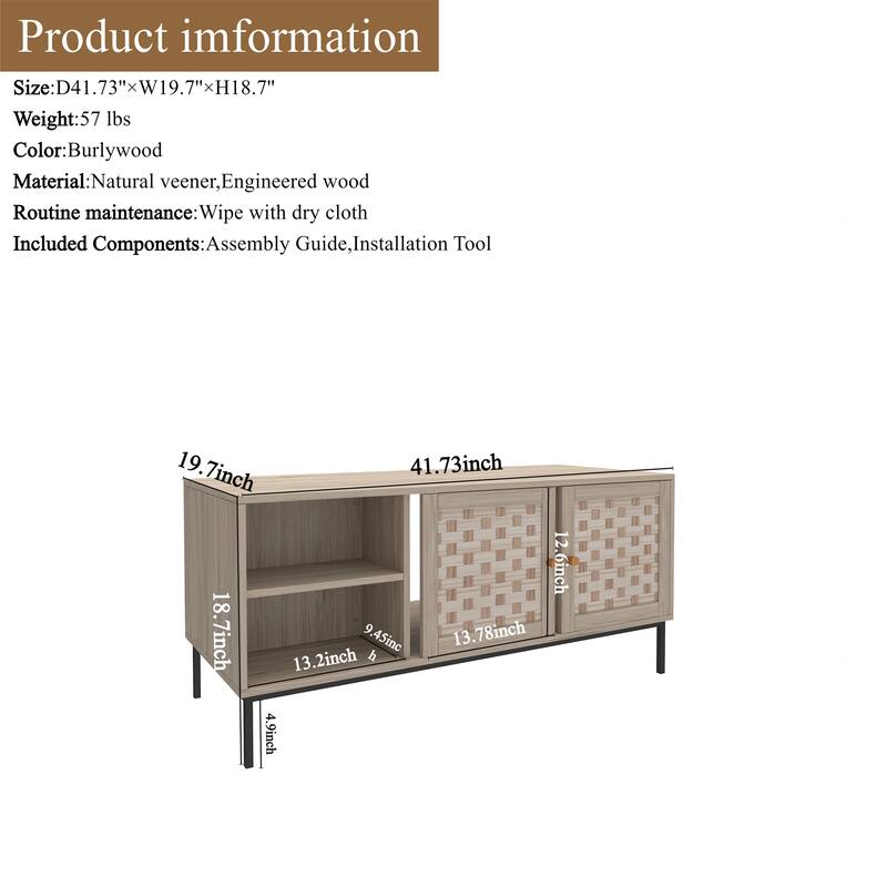 Elegant Veener Weaving Design Coffee Table