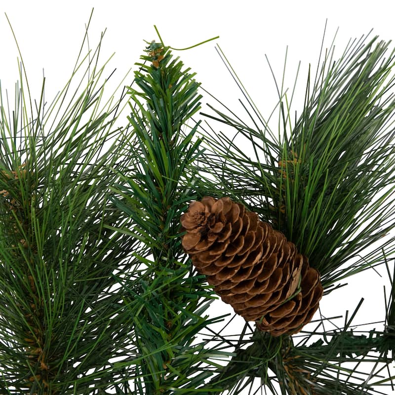 9'x14" White Valley Pine Pine Cones Artificial Christmas Garl - Unlit