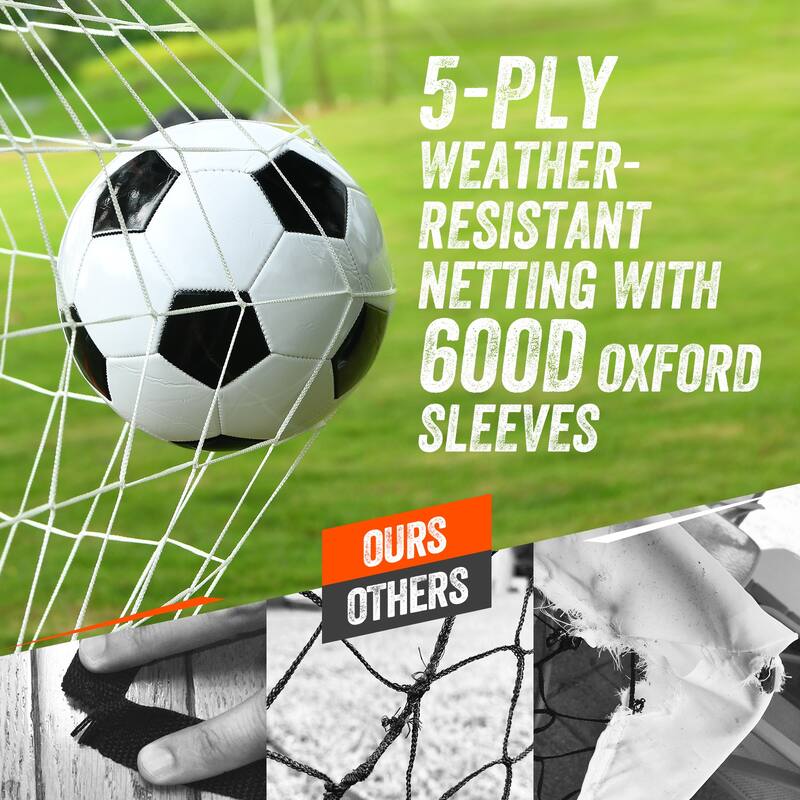 12x6ft Portable Haokelball Soccer Goal with 12 Cones, Agility Ladder, and Carry Bag for Backyard