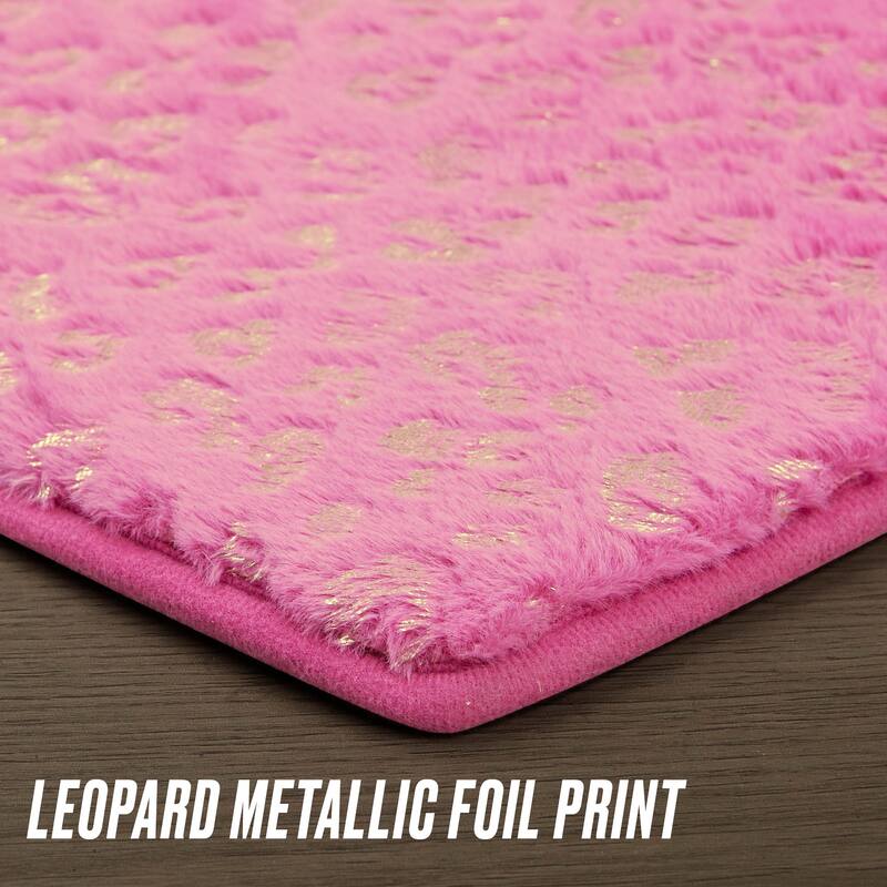 Juicy Couture Metallic Leopard Plush Rugs