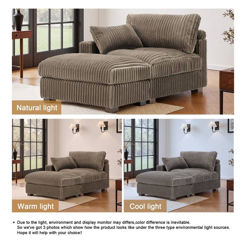 Plush Cloud Couch Modular Sectional Sofa with Ottoman