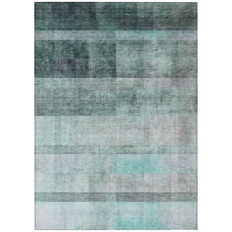 Machine Washable Indoor/ Outdoor Modern Abstract Chantille Rug