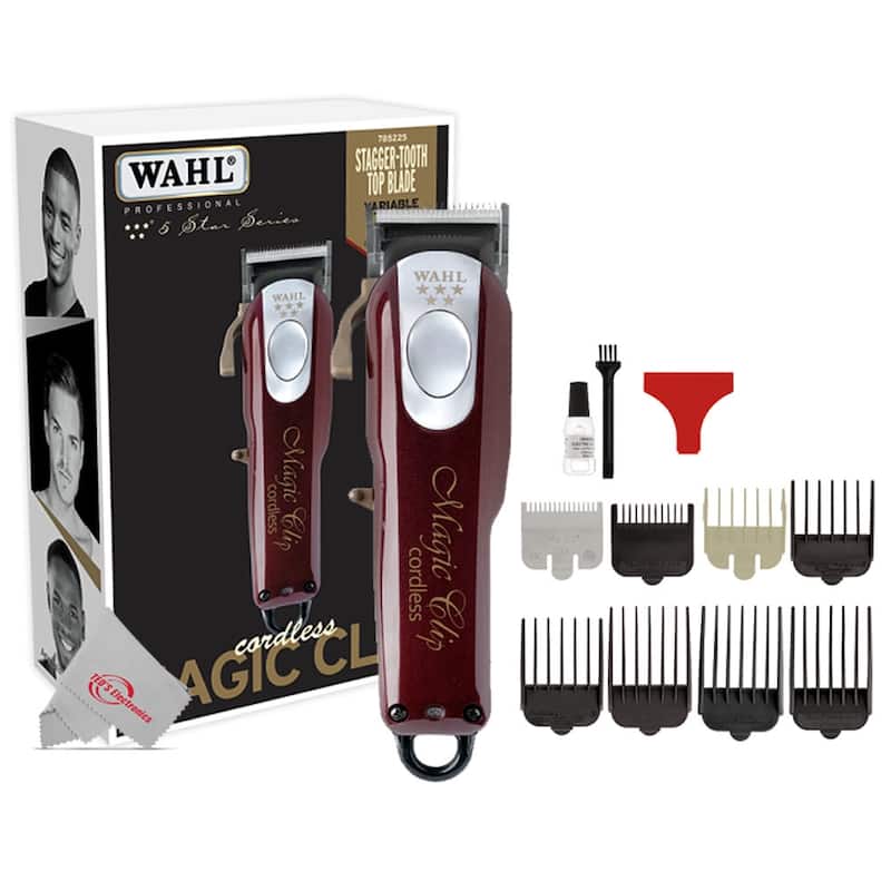 Wahl Professional 5-Star Cord / Cordless Magic Clip 8148 Clipper + Barber Apron + Clipper Spray + Comb