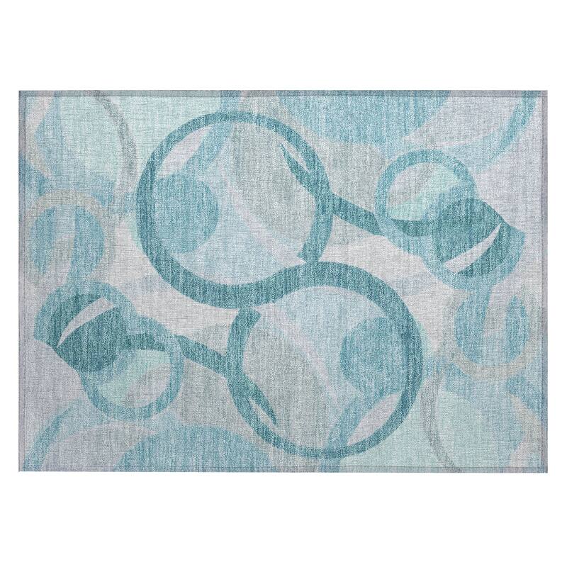 Machine Washable Indoor/Outdoor Contemporary Deco Chantille Rug