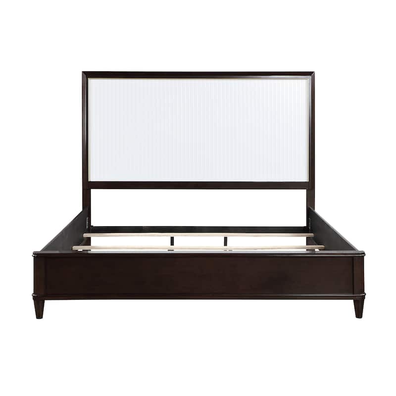 White and Cherry Finish Bed 1pc Modern Look