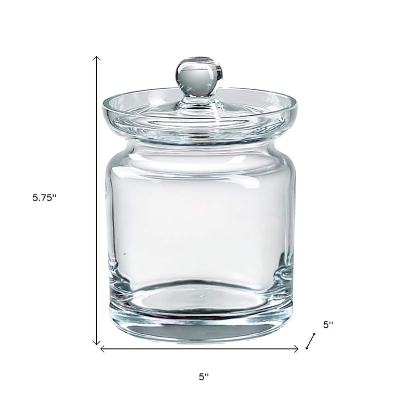 HomeRoots 6" Clear Mouth Blown Crystal Biscuit Jar