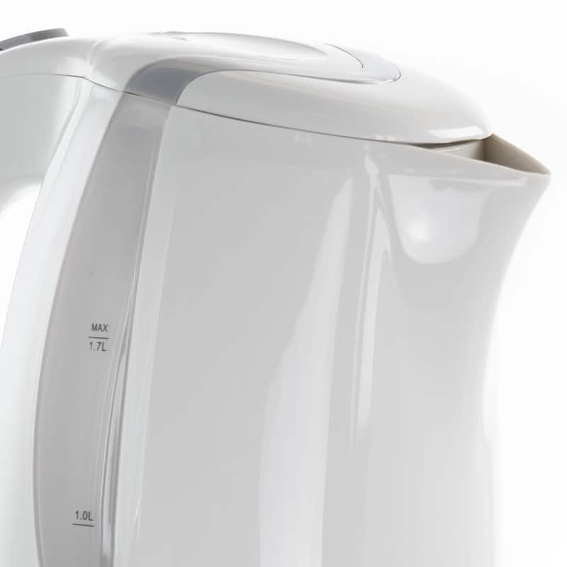 1.7L Rapid Boil Cordless Serving Electric Tea Kettle in White
