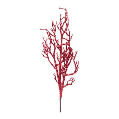 Glittered Tinsel Branch (Set of 12) - N/A