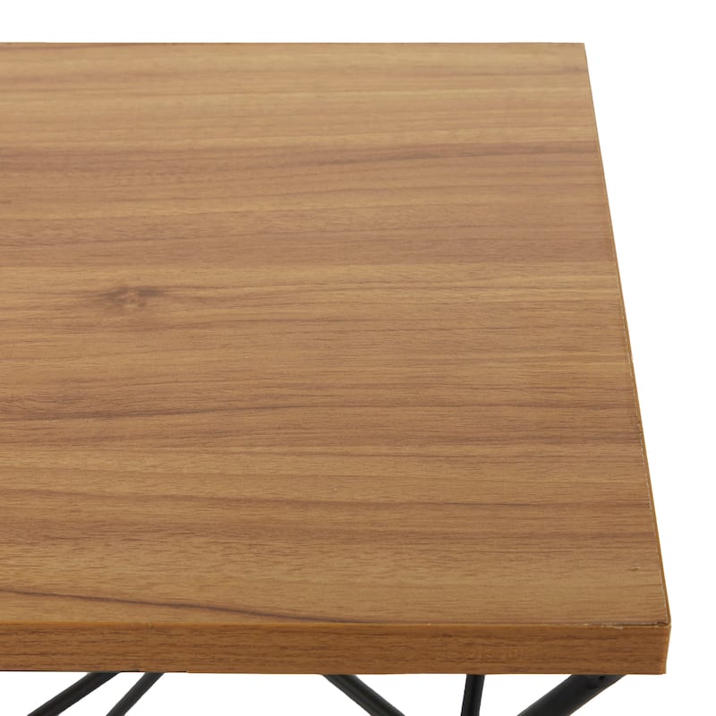Brown Metal Contemporary Accent Table - 14 x 14 x 24