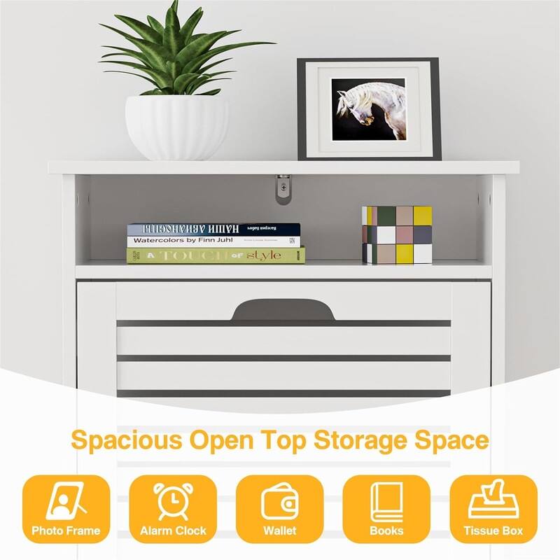 Shoe Storage Cabinet with 2 Flip Drawers - 10"D x 21.3"W x 38.2"H