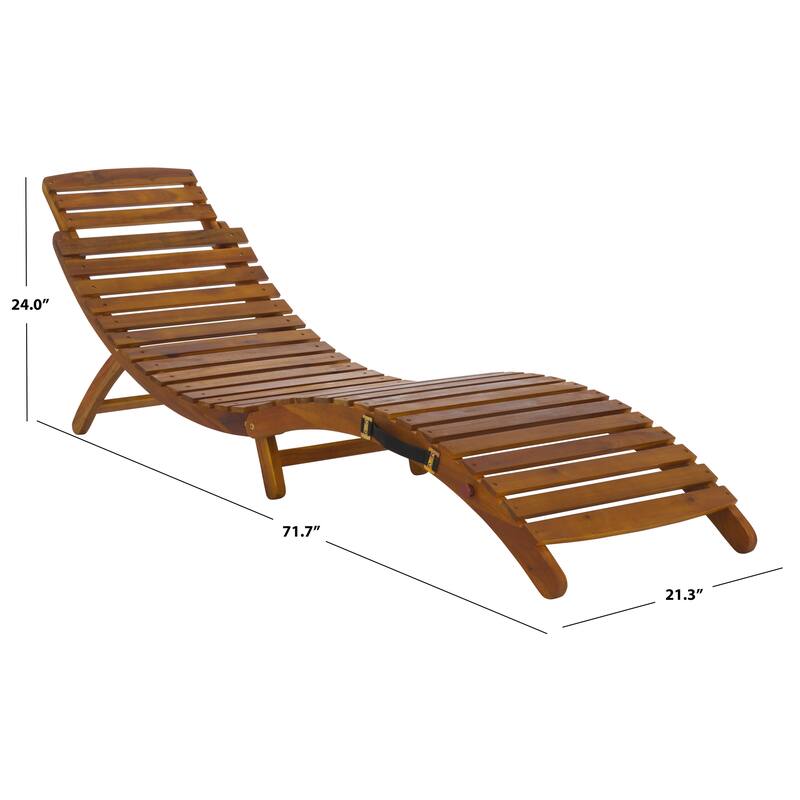 SAFAVIEH Outdoor Living Fanty Folding Sunlounger - 21"W x 72"D x 25"H