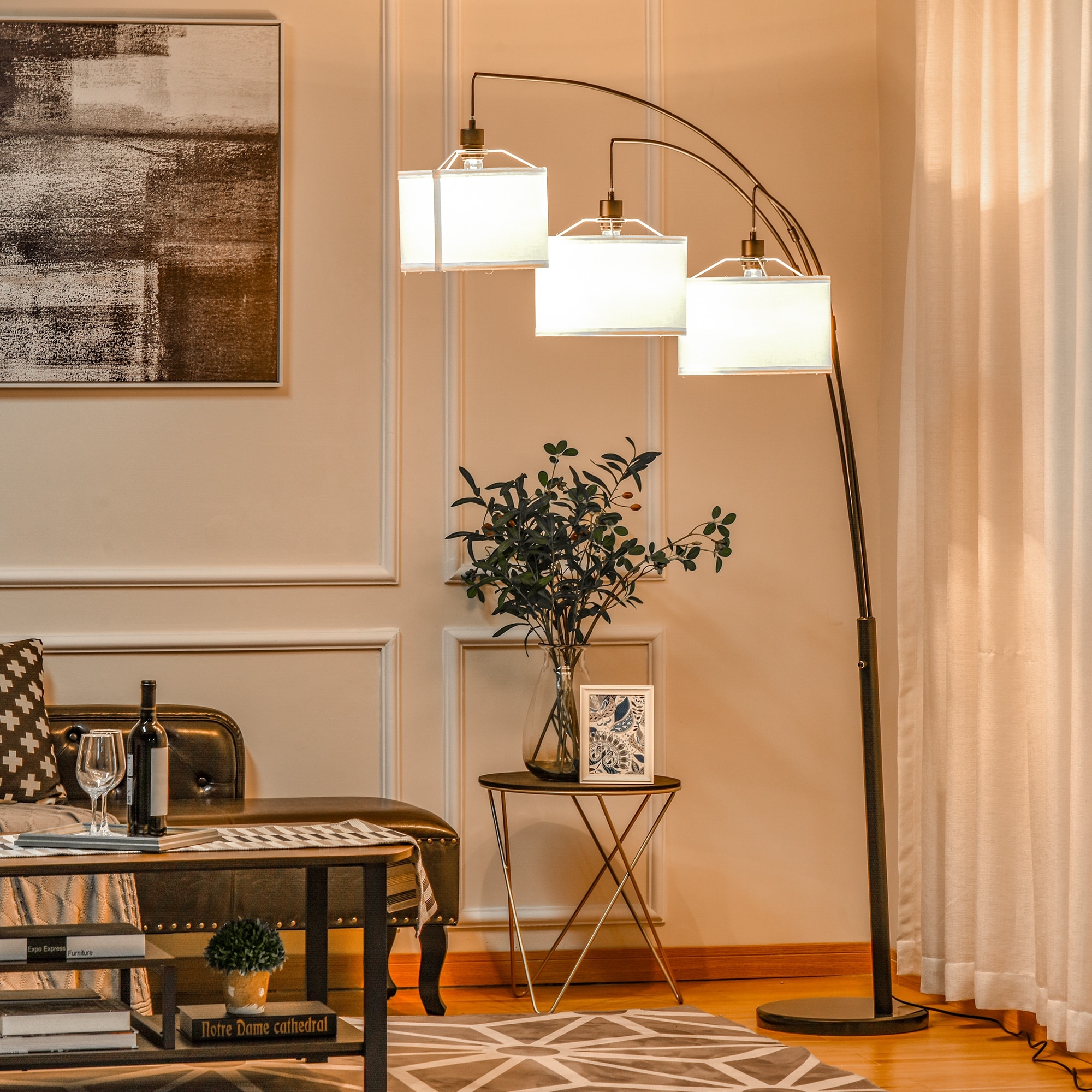 Floor lamp with 3 hanging lights 2025