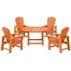 preview thumbnail 71 of 193, Laguna Kids Adirondack 5-Piece Round Table Dining Set Orange
