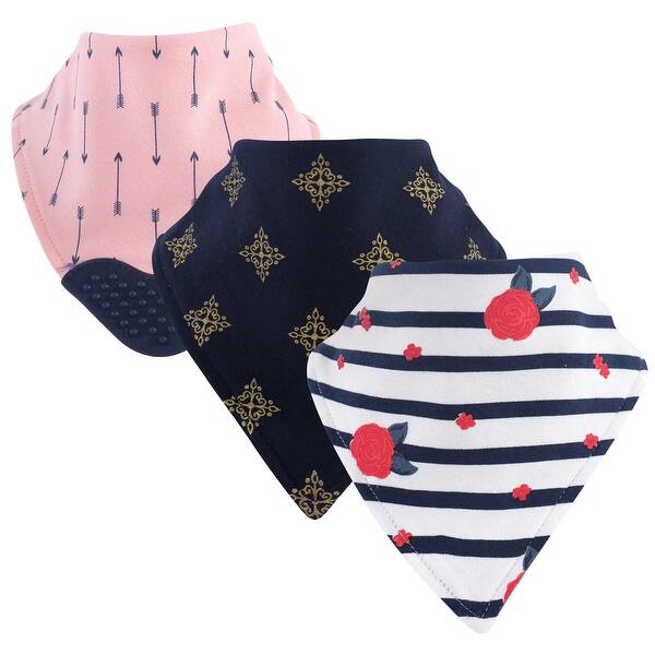 slide 1 of 1, Yoga Sprout Baby Girl Cotton Bandana Bibs 3pk, Wild Floral, One Size - Wild Floral - One Size One Size - Wild Floral