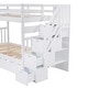 preview thumbnail 10 of 38, Twin Over Twin/Full Bunk Bed with Stairway Storage, Trundle, and Drawers
