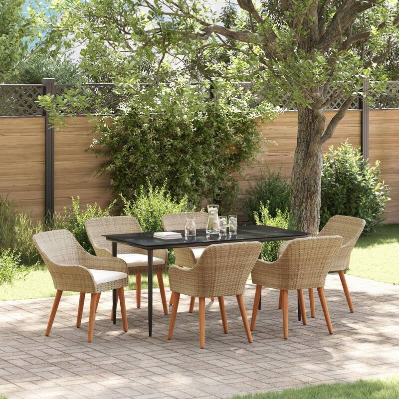 Modern Dining Table for Home Use - Beige 63.0 x 31.5 x 29.1 round table legs 6chair