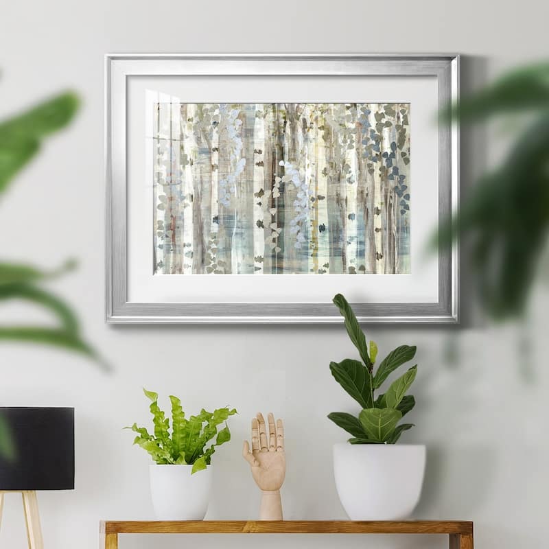 Birch Wood Meadow Premium Framed Print - Ready to Hang