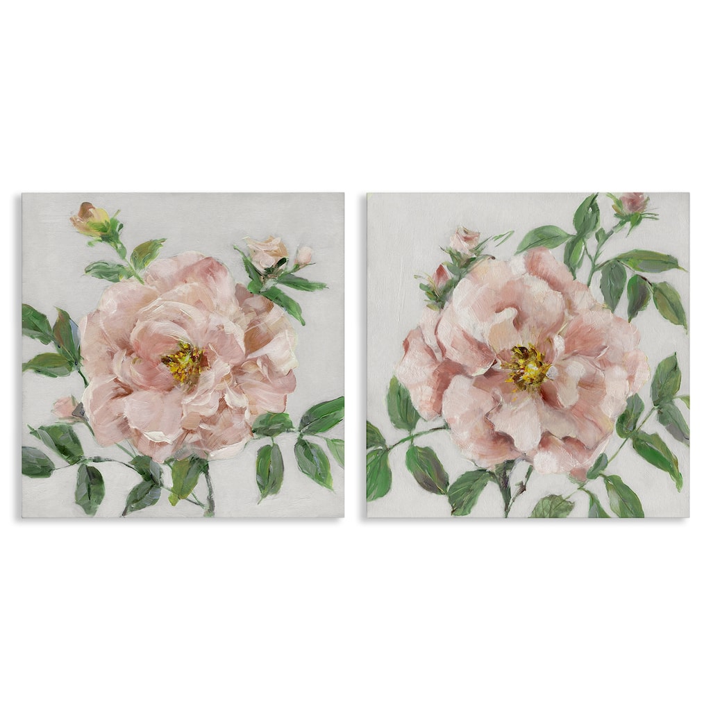 Stupell Soft & Subtle Peonies Canvas Wall Art Design By Sally Swatland (Set of 2)