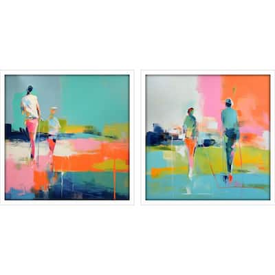 Golf Players II S/2 Framed Art Giclee Under Glass