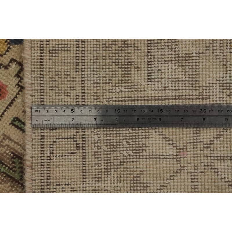 Hand Knotted Oriental 100% Wool Carpet Traditional Floral Beige & Ivories Tabriz Area Rug - 10' 9'' X 7' 10''