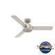 Hunter 52" and 44" Presto Ceiling Fan with Wall Control - 44" - 44" - Matte Nickel