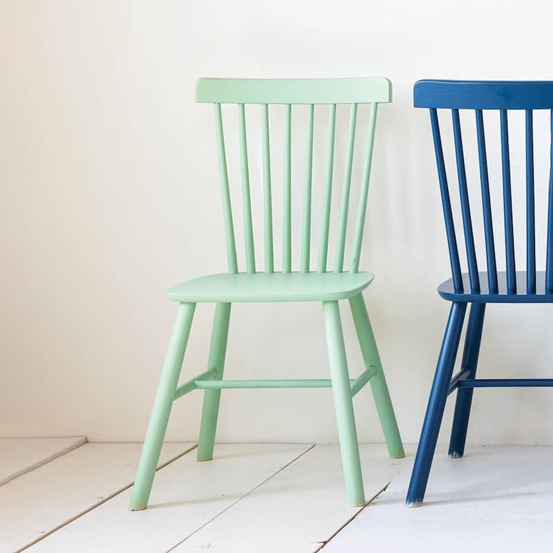 Rubberwood Dining Chairs with Slatted Back - 19.5"L x 19.5"W x 36.0"H