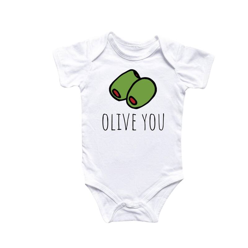 Olive Italian - Baby Boy Girl Clothes Infant Bodysuit Funny Cute Newborn - Natural - 0-3M