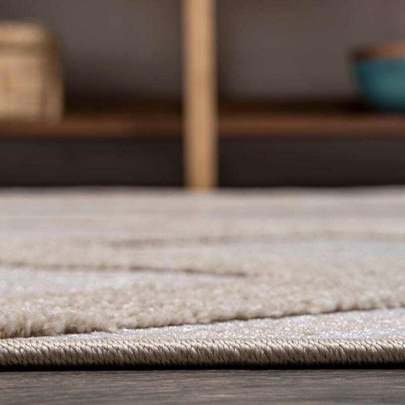 JONATHAN Y Haze High-Low Pile Ogee Trellis Tone-on-Tone Indoor/Outdoor Area Rug