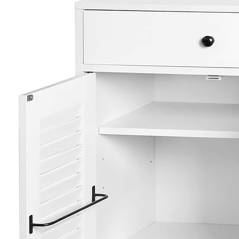 Modern Multifunctional Wooden Shoe Storage Cabinet - White