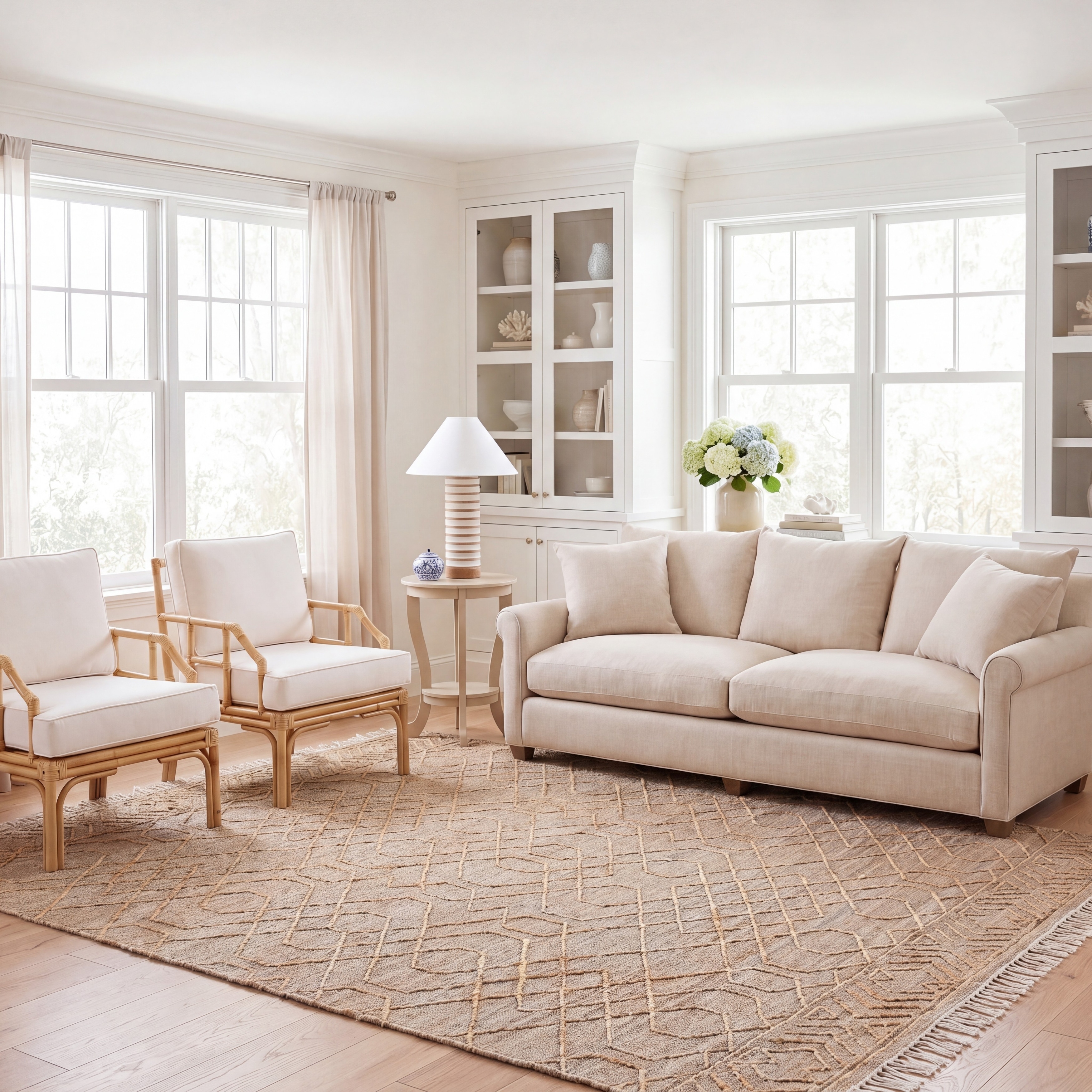 SAFAVIEH Handmade Natural Fiber Algrid Boho Jute Fringe Rug