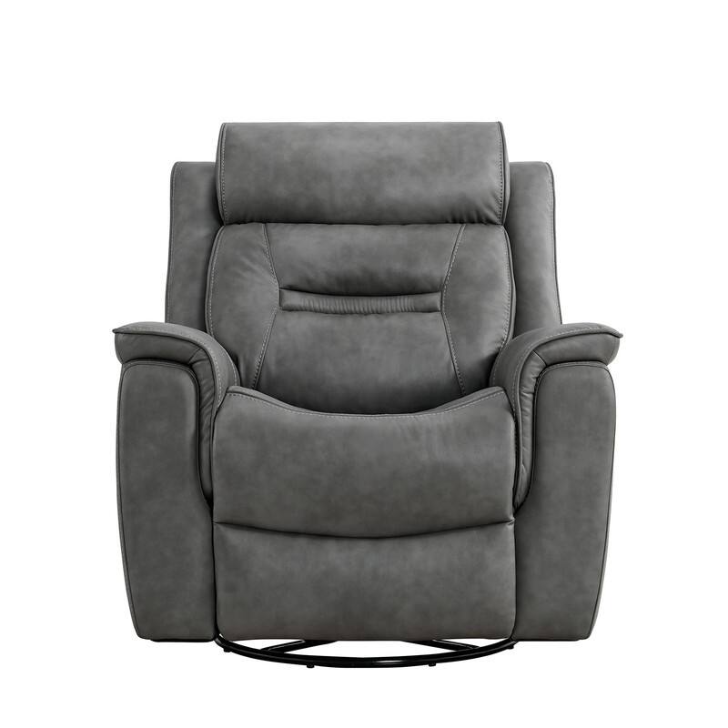 Spruce & Spring Alexis Swivel Manual Recliner Faux Leather Glider Recliner