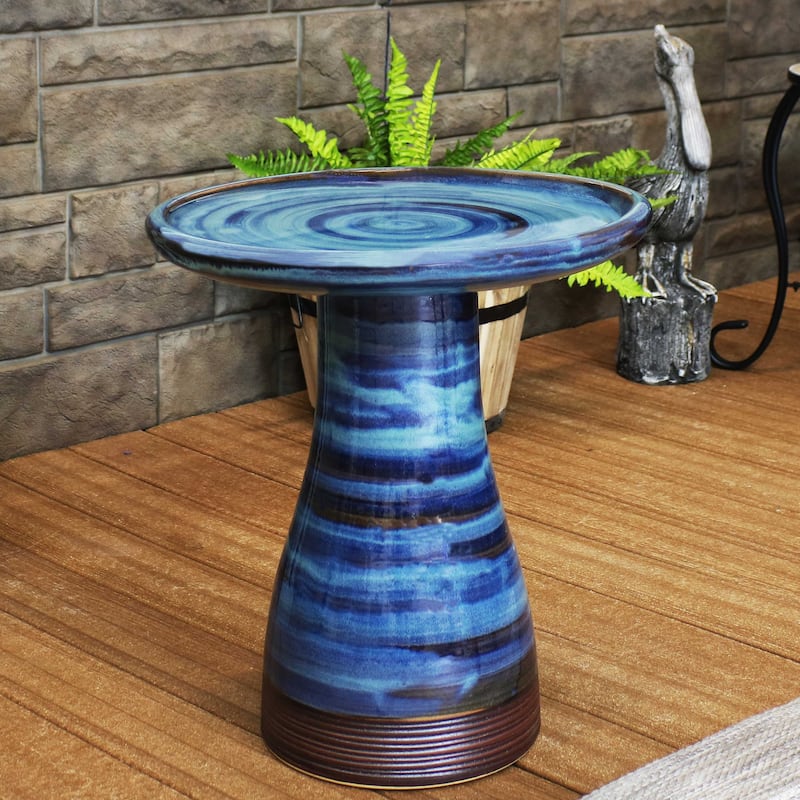 Sunnydaze Duo-Tone Ceramic Bird Bath