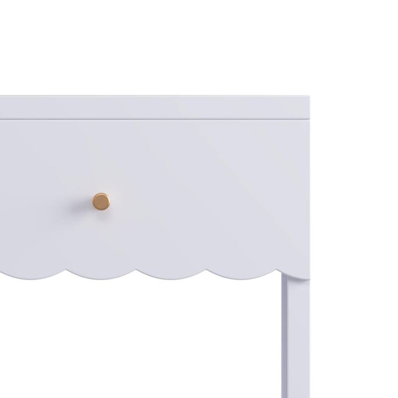 Modern Nightstand with Drawer and Open Shelf