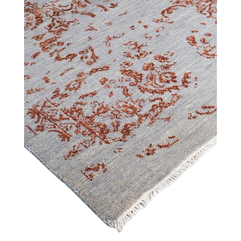 Ikat One-of-a-Kind Hand-Knotted Area Rug - Gray, 9' 1" x 12' 4" - 9' 1" x 12' 4"