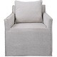 preview thumbnail 1 of 3, Uttermost 23658 Avila 28"W Contemporary Boucle Slipcover Swivel Accent Gray Boucle