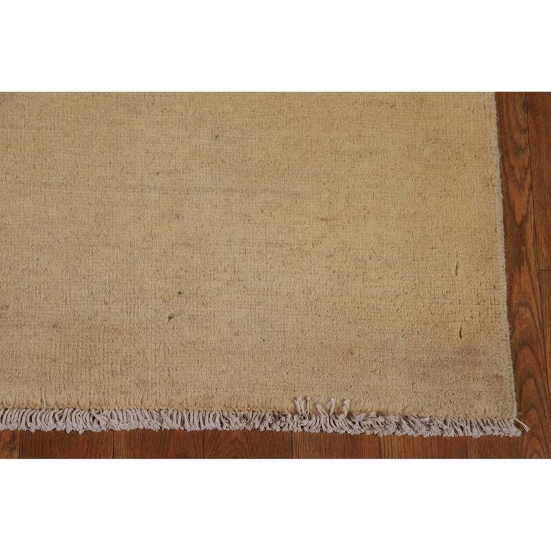 Solid Gabbeh Oriental Foyer Rug Handmade Wool Carpet - 3'3"x 4'11"